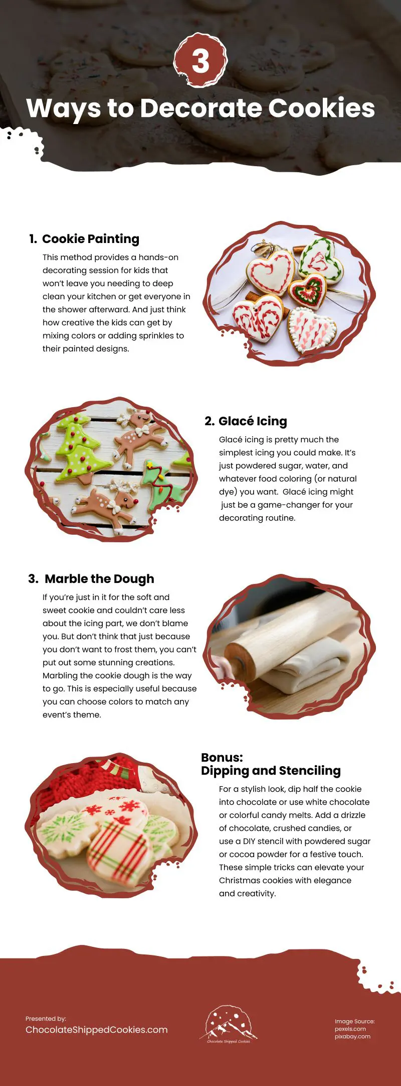 3 Ways to Decorate Cookies Infographic