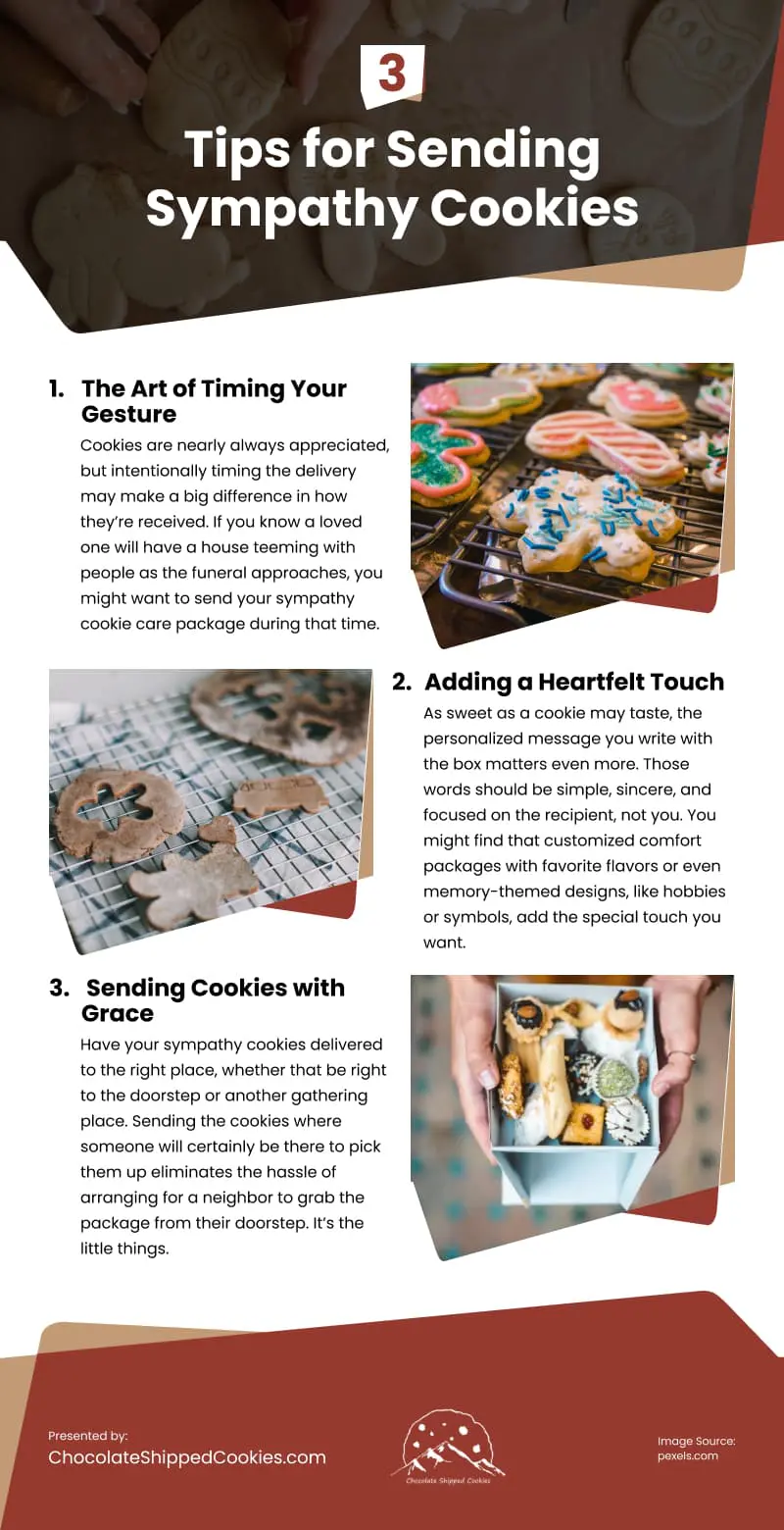 3 Tips for Sending Sympathy Cookies Infographic