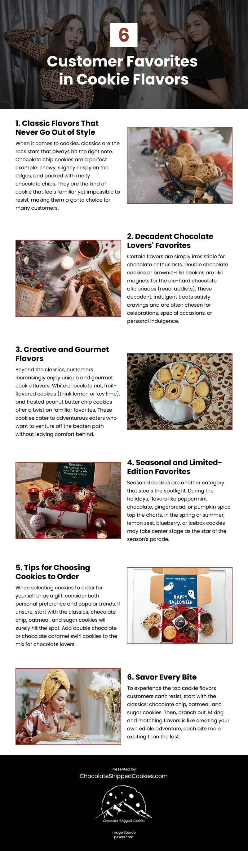 6 Customer Favorites in Cookie Flavors Infographic 6 Customer Favorites in Cookie Flavors Infographic