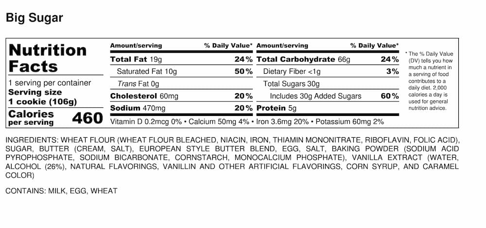 Big Sugar Nutrition