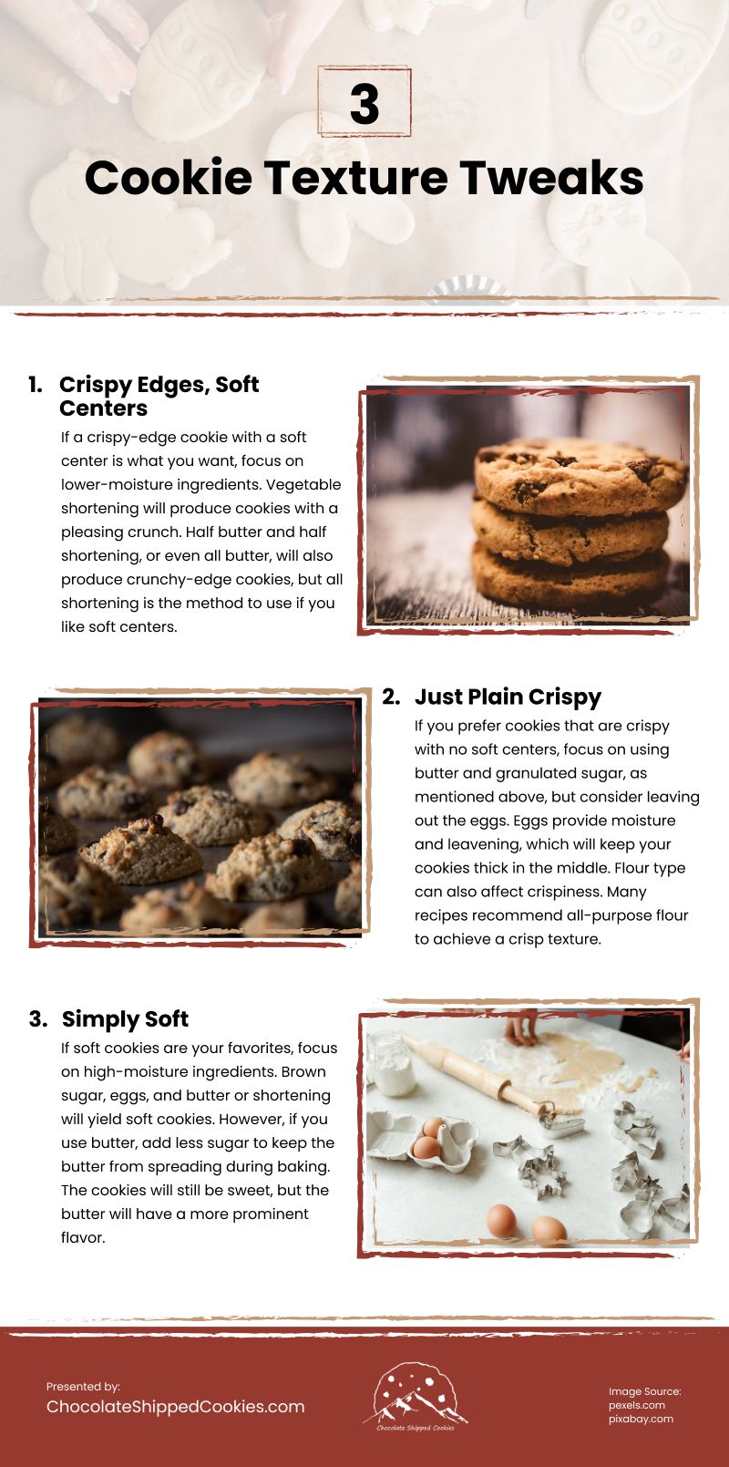 3 Cookie Texture Tweaks Infographic 3 Cookie Texture Tweaks Infographic