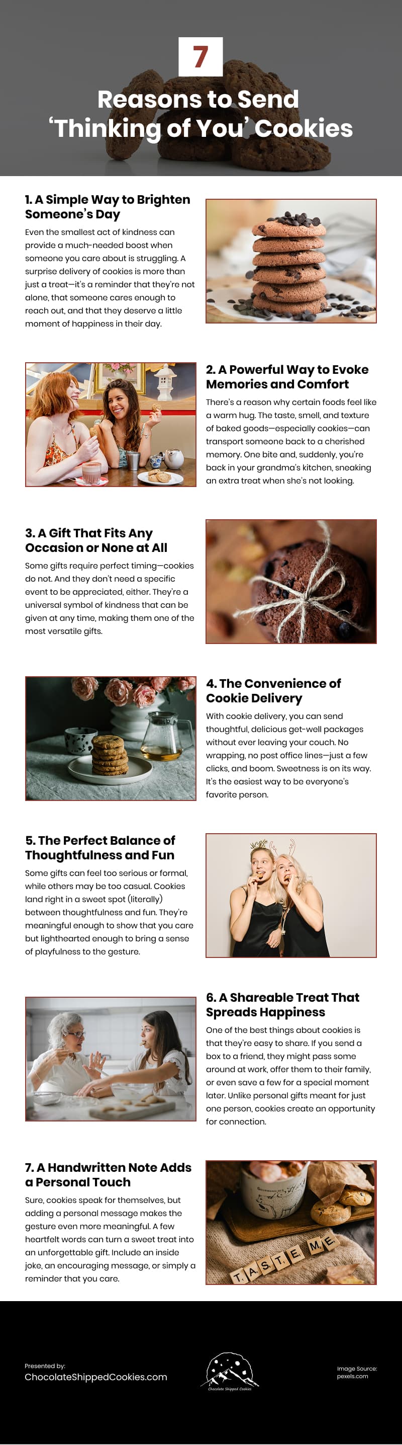 7 Reasons to Send Thinking of You Cookies Infographic