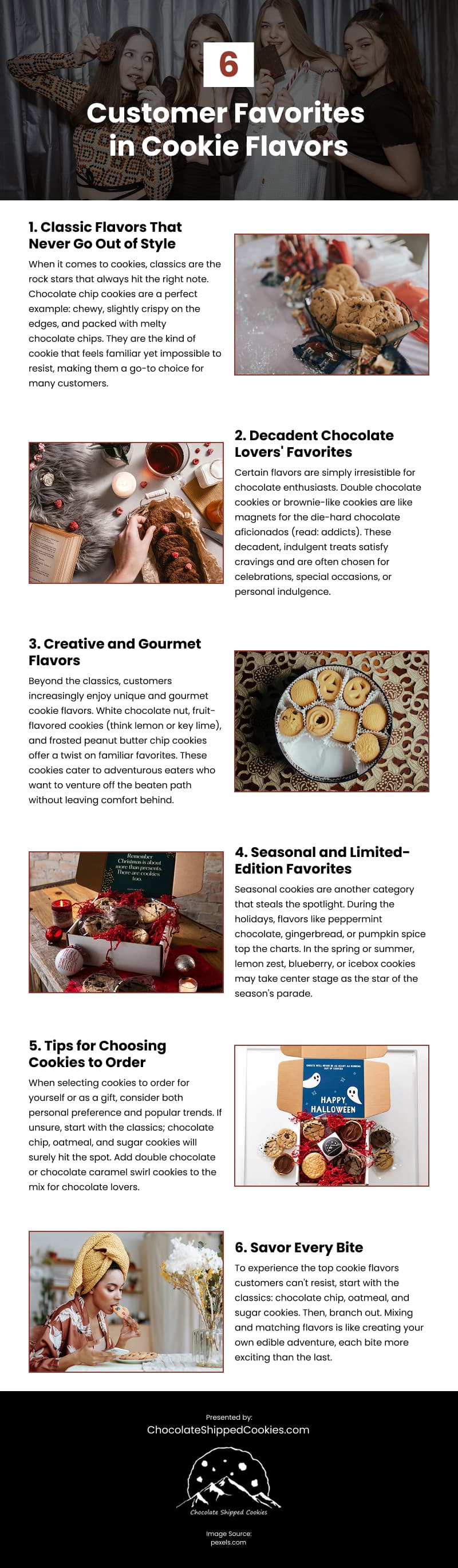 6 Customer Favorites in Cookie Flavors Infographic